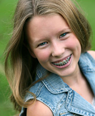 photo of smiling girl with braces